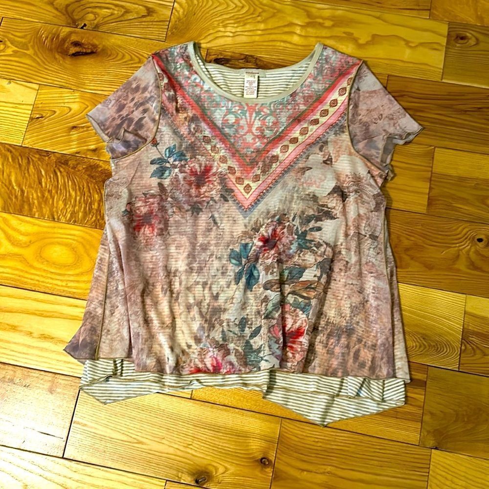 Sundance “Ever Blooming” Floral Overlay Shirt, Boho, Sz Large